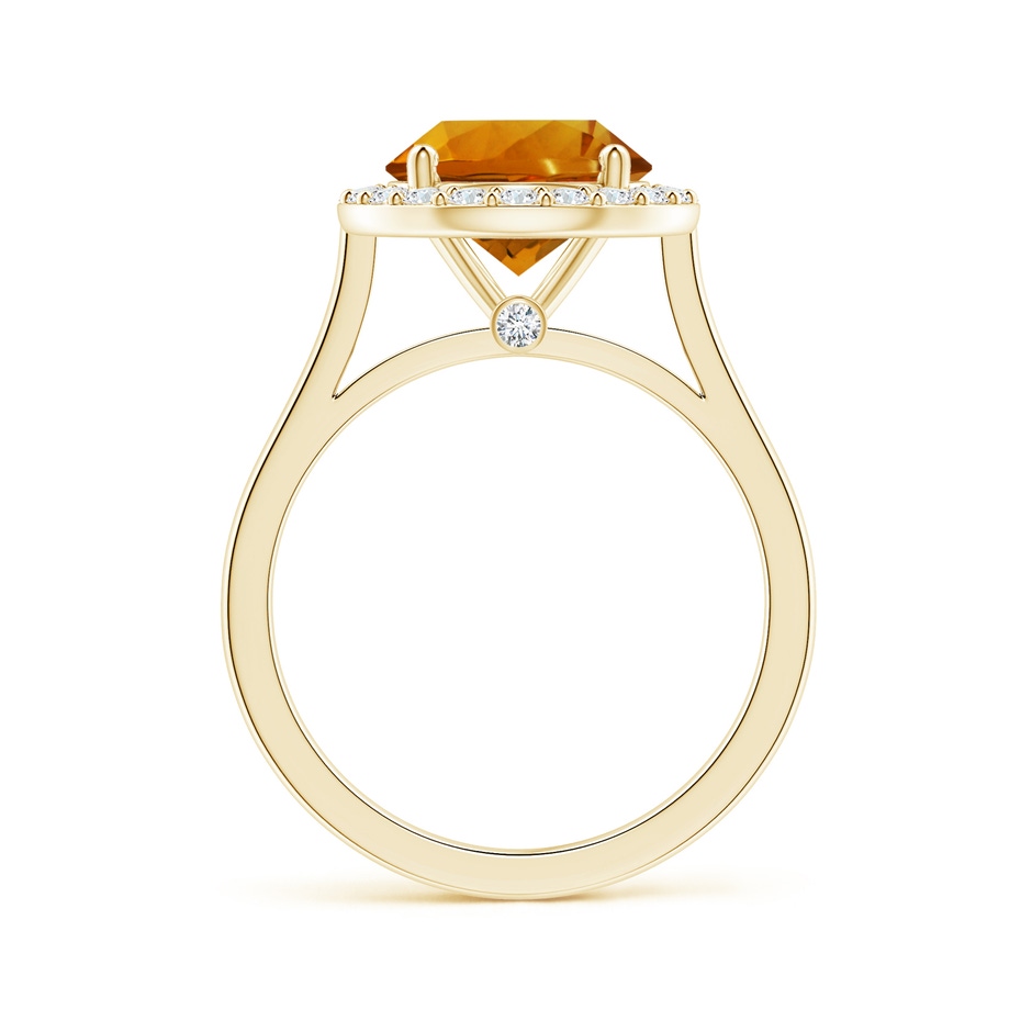 10.07x10.00x6.98mm AAAA GIA Certified Citrine Halo Ring with Reverse Tapered Diamond Shank in 18K Yellow Gold side 199