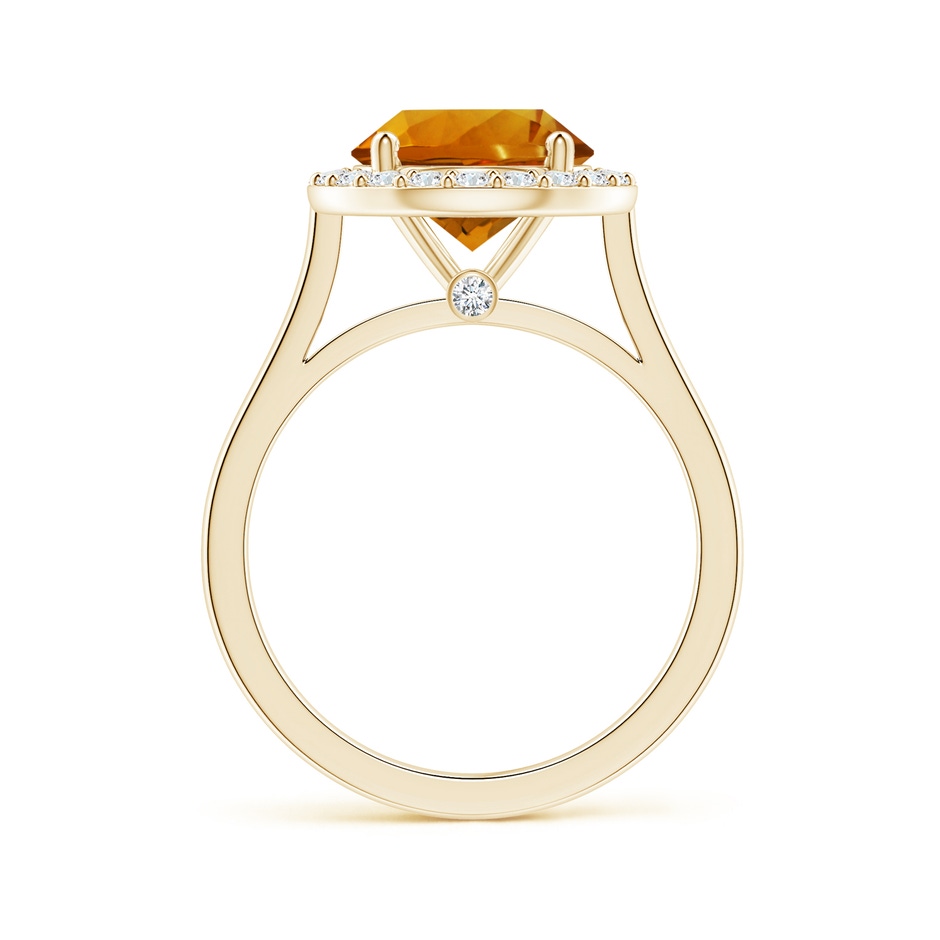 10.07x10.00x6.98mm AAAA GIA Certified Citrine Halo Ring with Reverse Tapered Diamond Shank in Yellow Gold side 199
