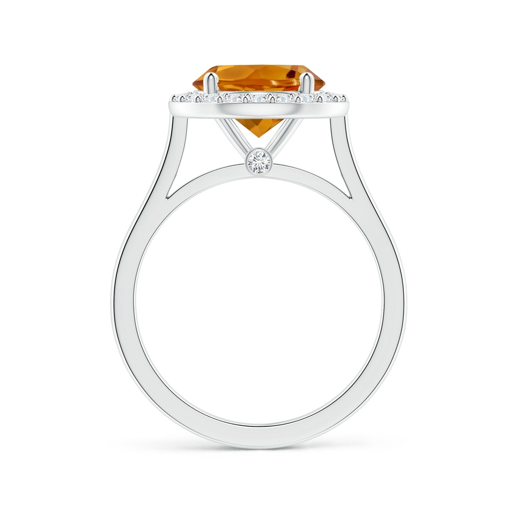 10.14x10.09x6.83mm AAAA GIA Certified Citrine Halo Ring with Reverse Tapered Diamond Shank in White Gold Side 199