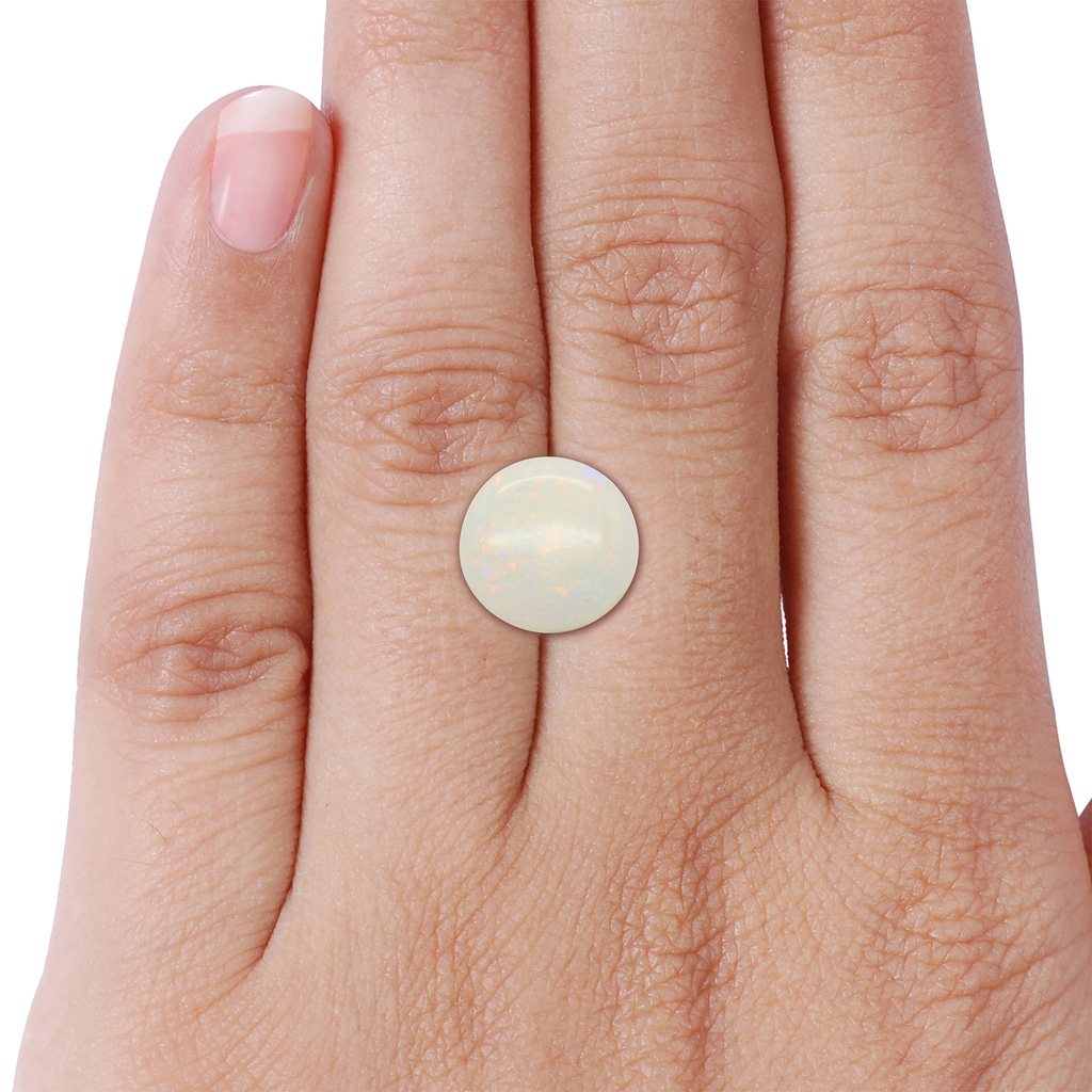 11.17x11.10x3.80mm AA GIA Certified Round Opal Halo Ring with Reverse Tapered Shank in White Gold Side 799