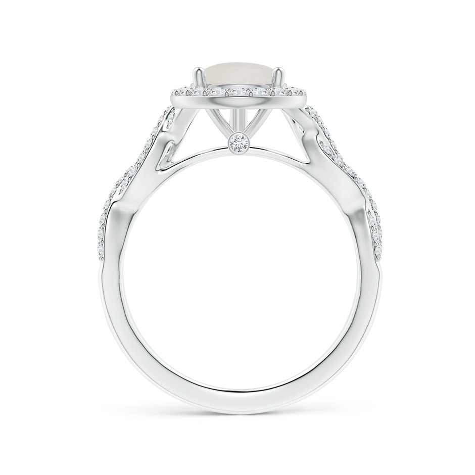 10.13x6.92x3.56mm AAAA GIA Certified Pear-Shaped Rainbow Moonstone Twisted Shank Ring with Diamonds in P950 Platinum side 199