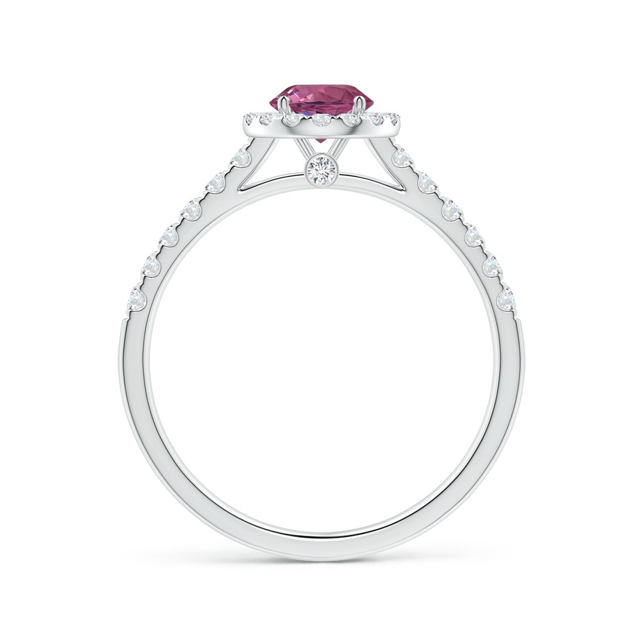 5.96x5.74x3.23mm AAAA GIA Certified Round Pink Sapphire Halo Ring with Diamonds in P950 Platinum Side 199