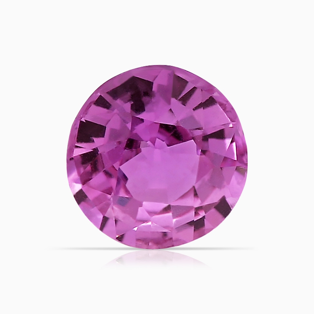 5.96x5.74x3.23mm AAAA GIA Certified Round Pink Sapphire Halo Ring with Diamonds in P950 Platinum Side 699