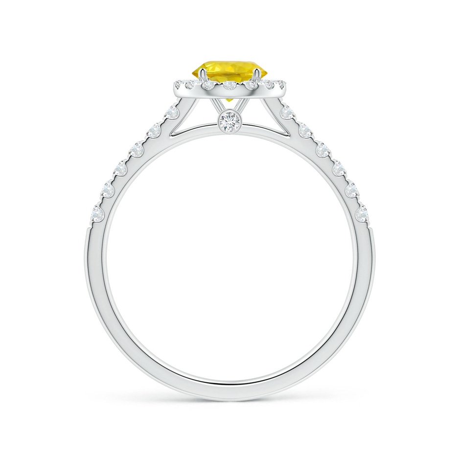 6.02x5.96x3.43mm AAAA Round Yellow Sapphire Halo Ring with Diamonds in White Gold side 199