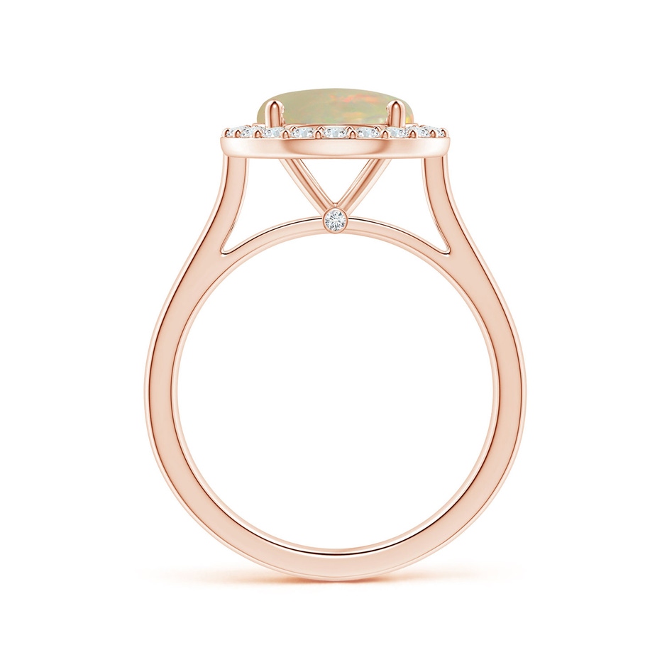 10.04x9.95x3.46mm AA GIA Certified Round Opal Halo Ring with Diamonds in 18K Rose Gold side 199