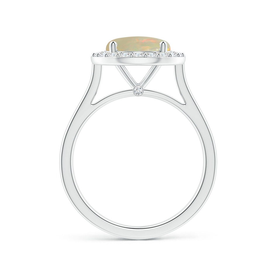 10.04x9.95x3.46mm AA GIA Certified Round Opal Halo Ring with Diamonds in P950 Platinum side 199