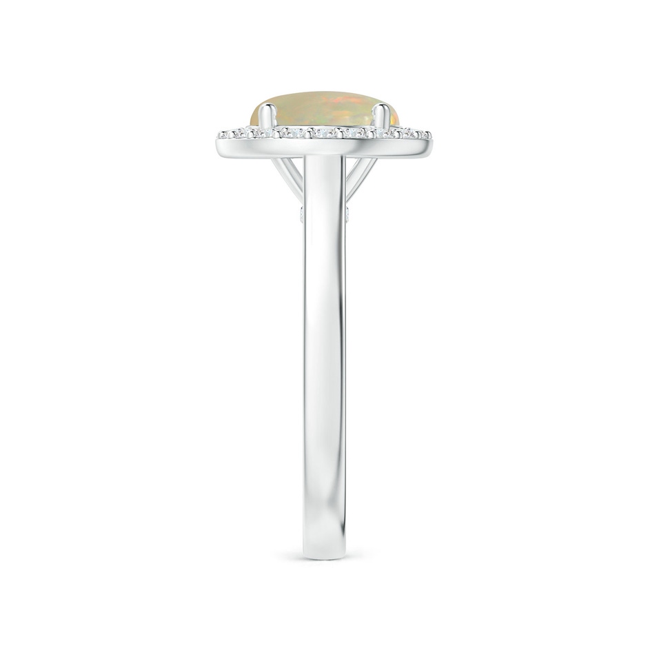10.04x9.95x3.46mm AA GIA Certified Round Opal Halo Ring with Diamonds in P950 Platinum side 399