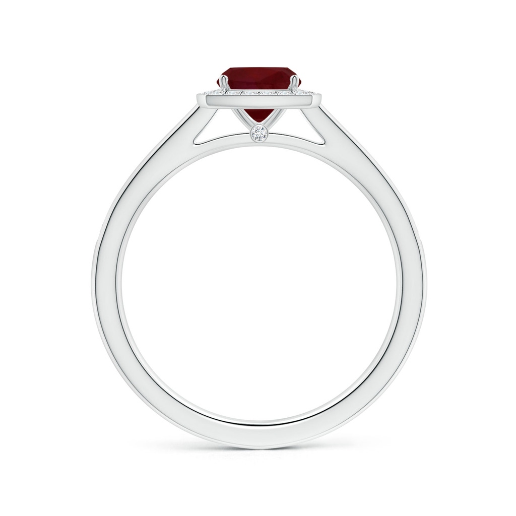 5.16x5.11x3.32mm A Cushion Ruby Halo Ring with Diamonds in White Gold Side 199