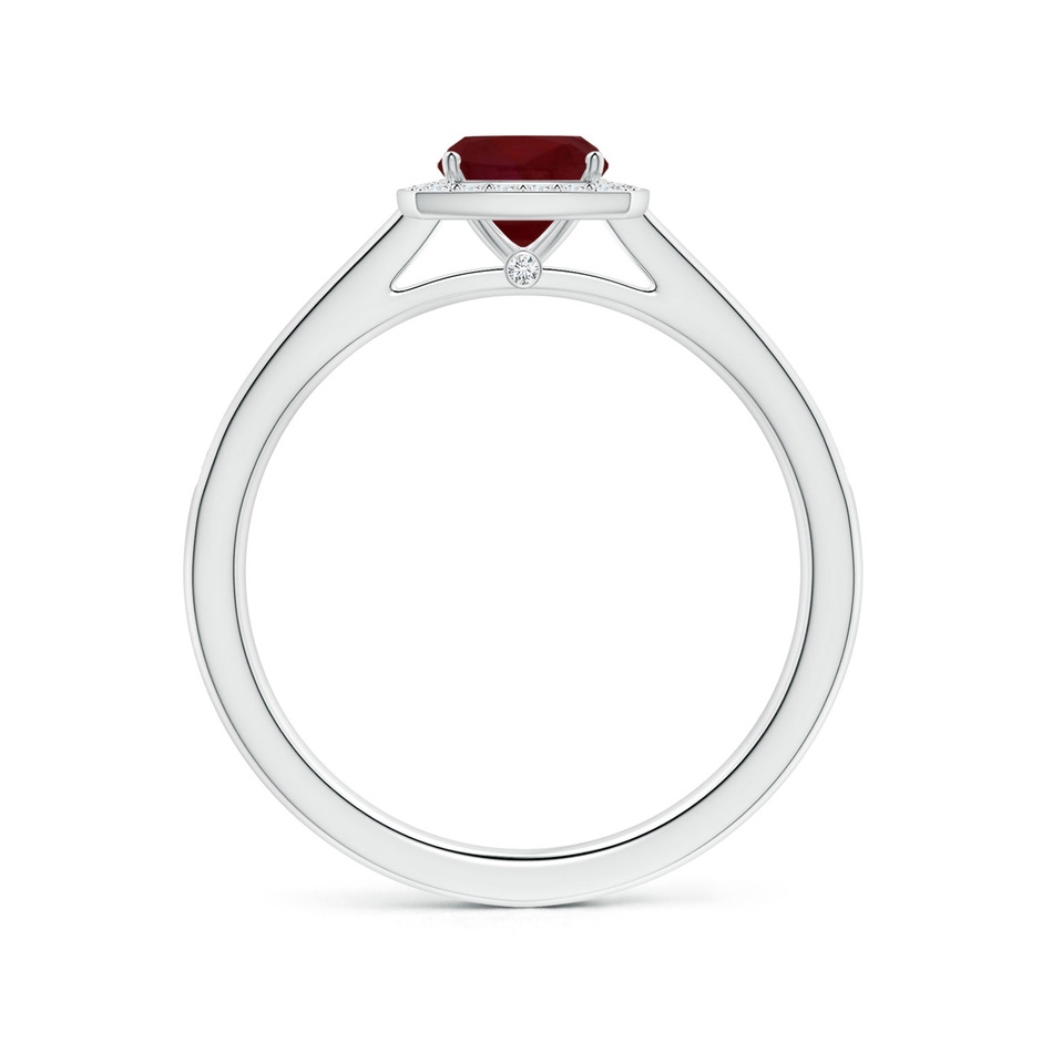 5.16x5.11x3.32mm A Cushion Ruby Halo Ring with Diamonds in White Gold side 199