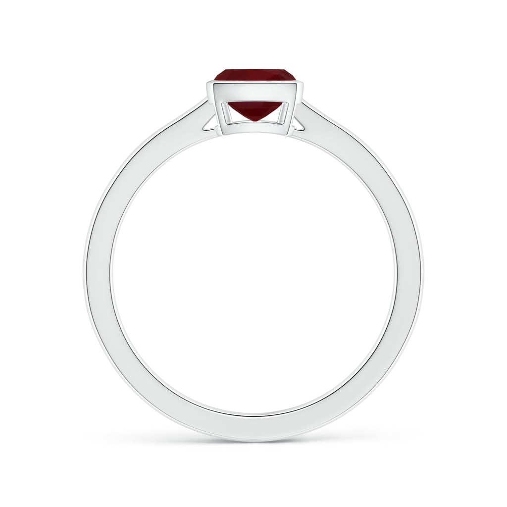 5.16x5.11x3.32mm A Bezel-Set Cushion Ruby Solitaire Ring in White Gold Side 199