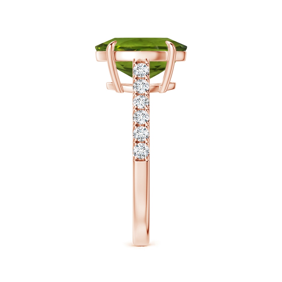 11.03x8.92x5.66mm AAA GIA Certified Claw-Set Oval Peridot Ring with Diamonds in 18K Rose Gold side 399