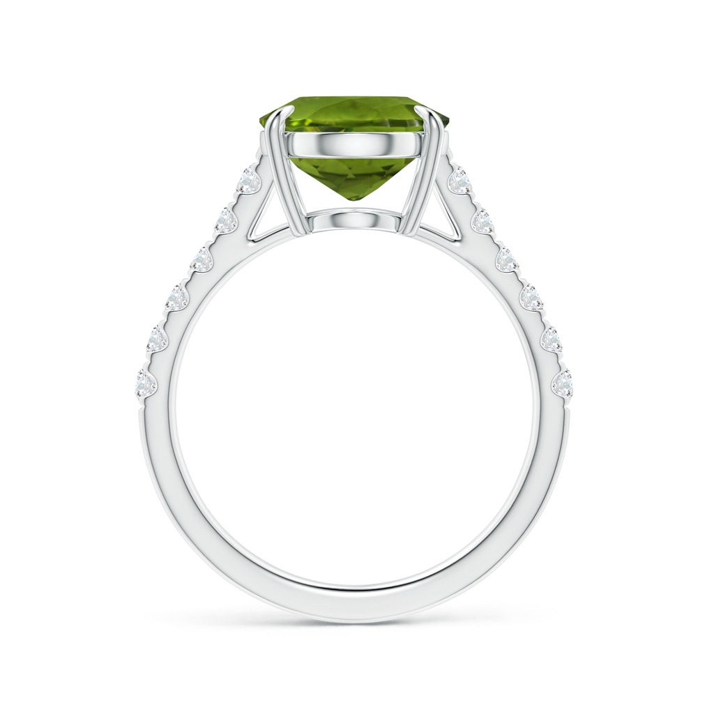 11.03x8.92x5.66mm AAA GIA Certified Claw-Set Oval Peridot Ring with Diamonds in P950 Platinum Side 199