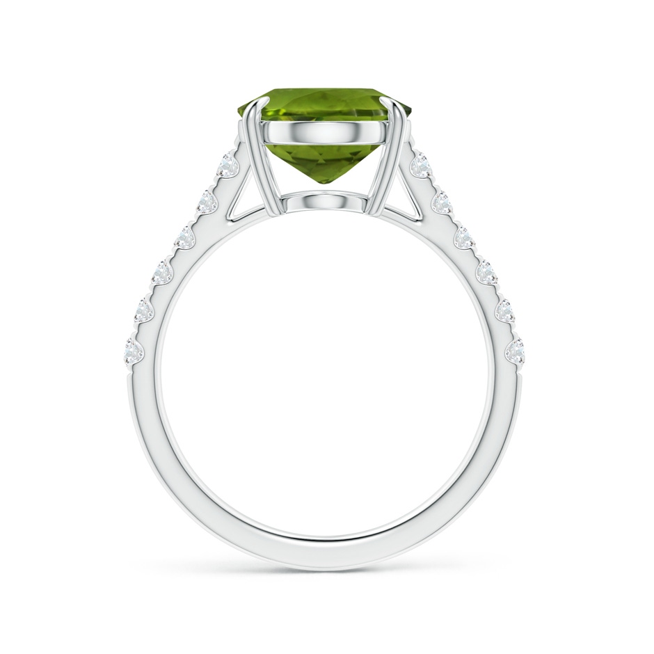 11.03x8.92x5.66mm AAA GIA Certified Claw-Set Oval Peridot Ring with Diamonds in P950 Platinum side 199