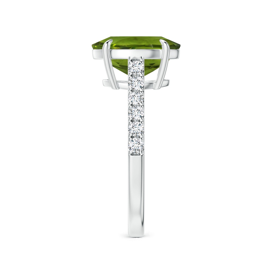 11.03x8.92x5.66mm AAA GIA Certified Claw-Set Oval Peridot Ring with Diamonds in P950 Platinum side 399