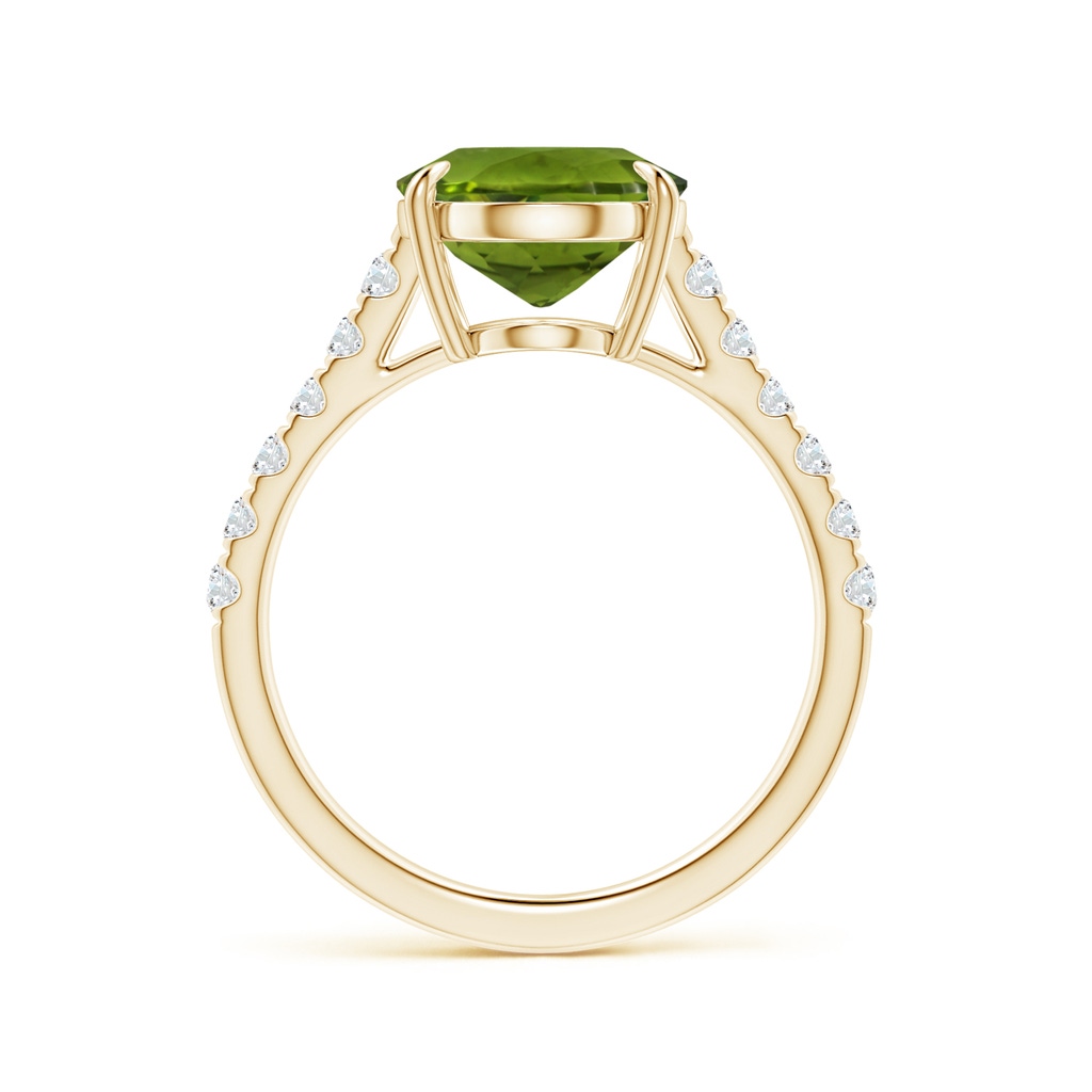 11.03x8.92x5.66mm AAA GIA Certified Claw-Set Oval Peridot Ring with Diamonds in Yellow Gold - side 199