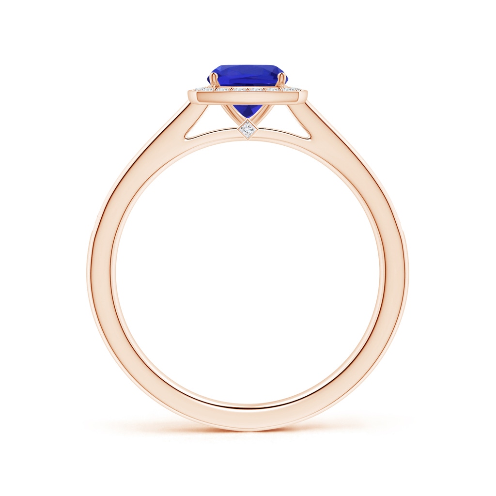 6.20x6.20x3.71mm AAA GIA Certified Cushion Tanzanite Halo Ring with Diamonds in Rose Gold Side 199
