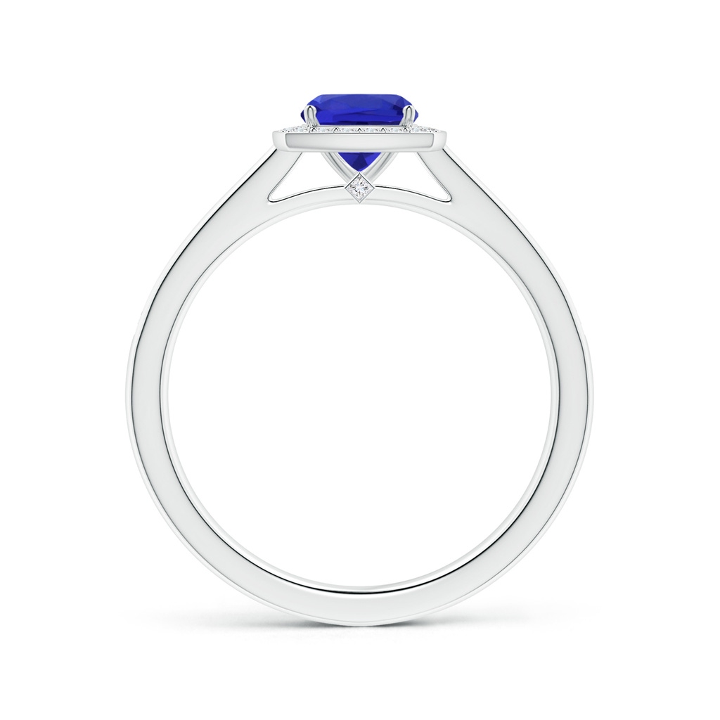 6.20x6.20x3.71mm AAA GIA Certified Cushion Tanzanite Halo Ring with Diamonds in White Gold Side 199