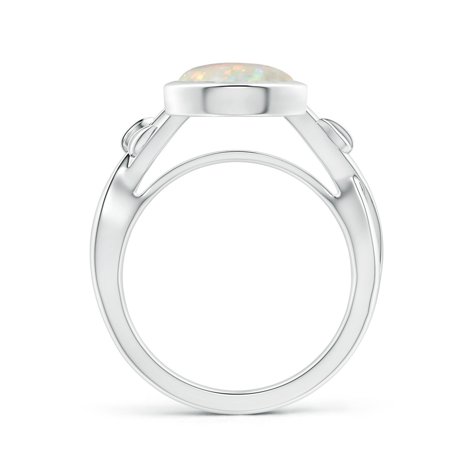 9.24x9.10x3.38mm AAA GIA Certified Nature Inspired Bezel-Set Round Opal Solitaire Ring in 18K White Gold side 199