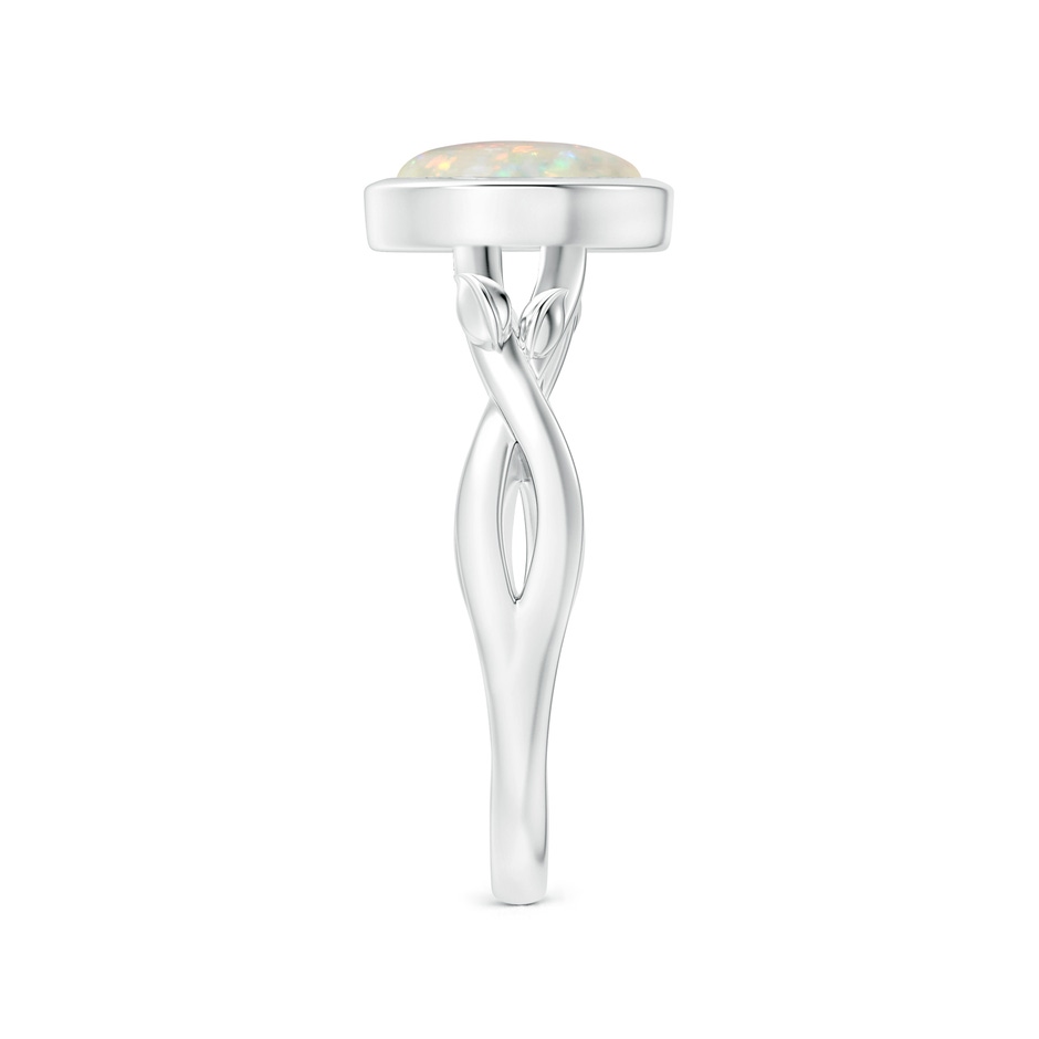 9.24x9.10x3.38mm AAA GIA Certified Nature Inspired Bezel-Set Round Opal Solitaire Ring in 18K White Gold side 399