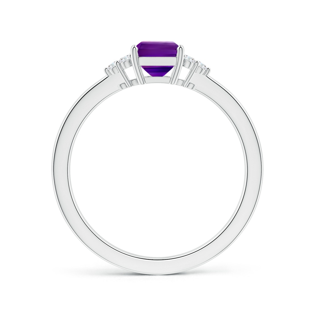 7.91x5.92x3.96mm AAA GIA Certified Emerald-Cut Amethyst Ring with Reverse Tapered Shank in P950 Platinum Side 199