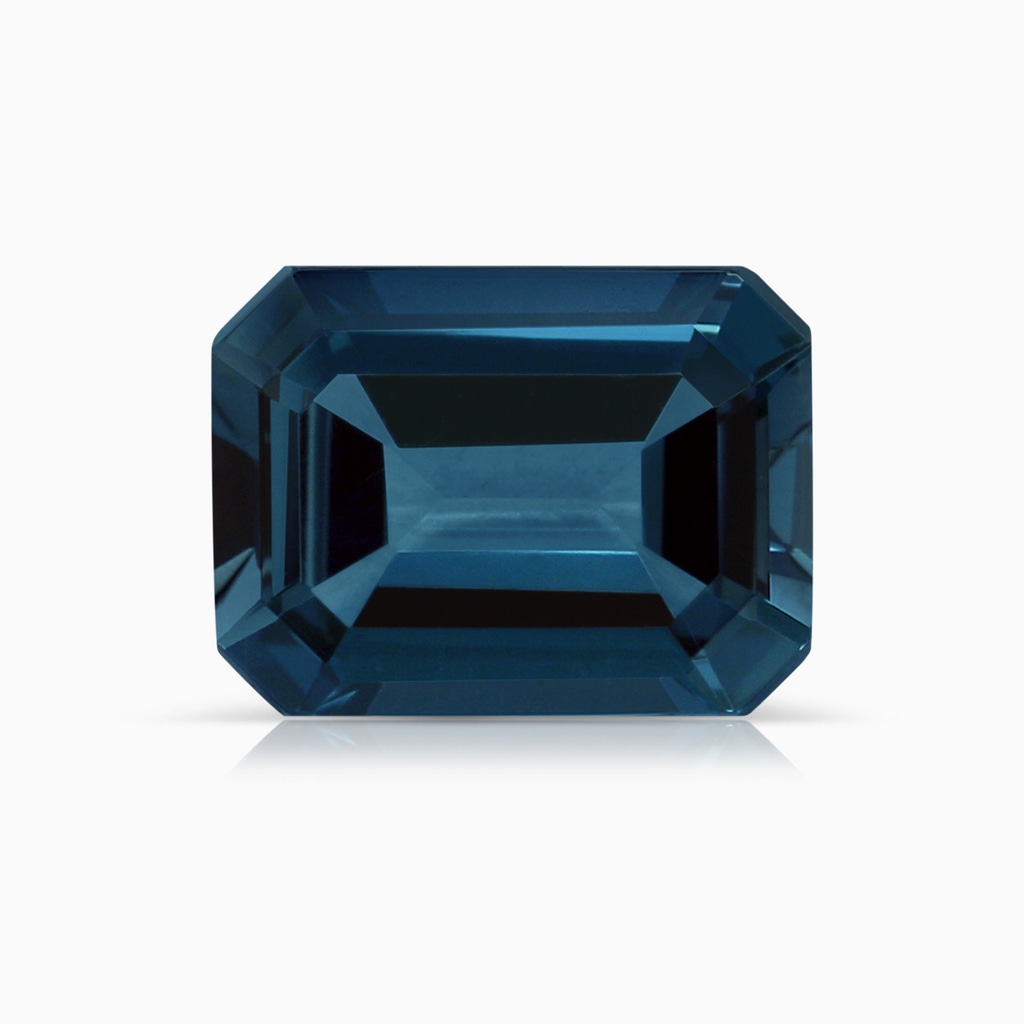 8.12x6.18x3.93mm AAA Emerald-Cut GIA Certified London Blue Topaz Halo Ring with Diamonds in 10K Yellow Gold Side 699