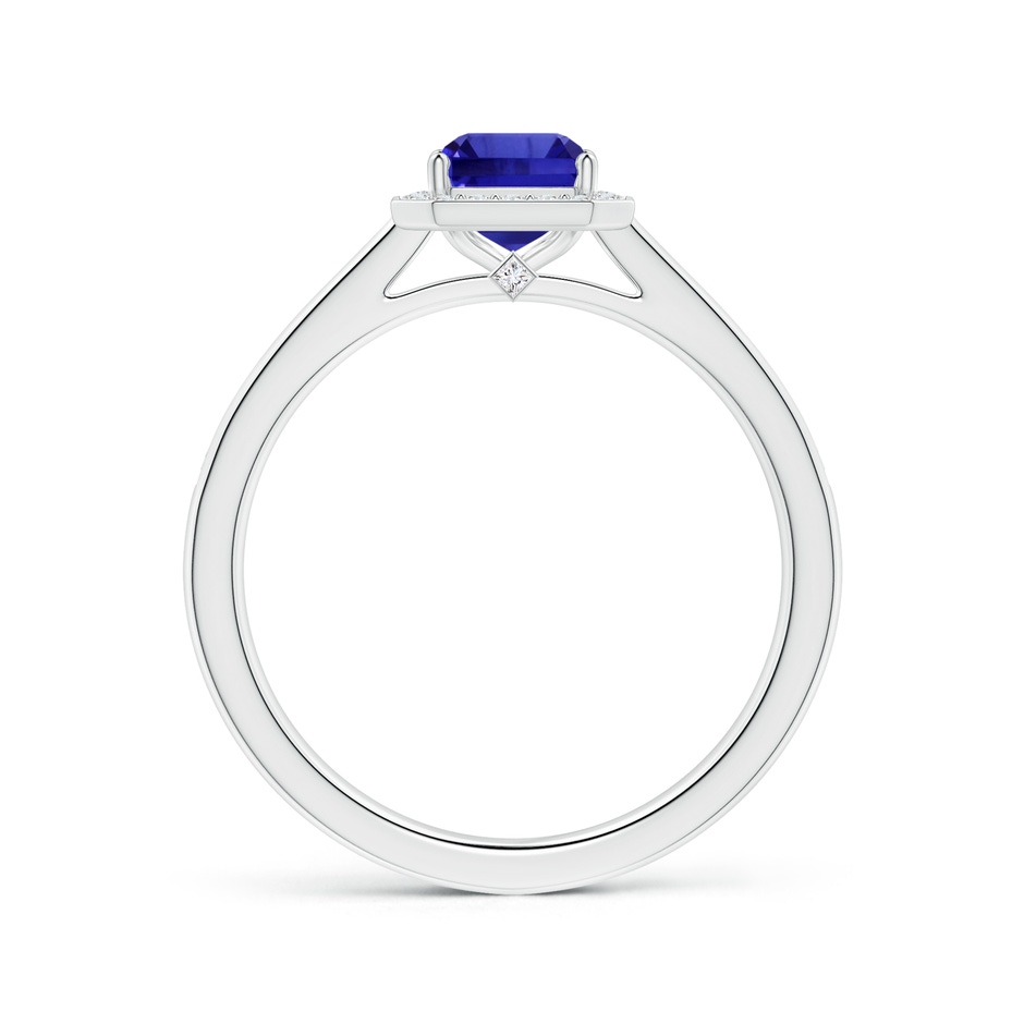 8.14x6.11x4.40mm AAAA GIA Certified Emerald-Cut Tanzanite Halo Ring with Diamonds in White Gold side 199