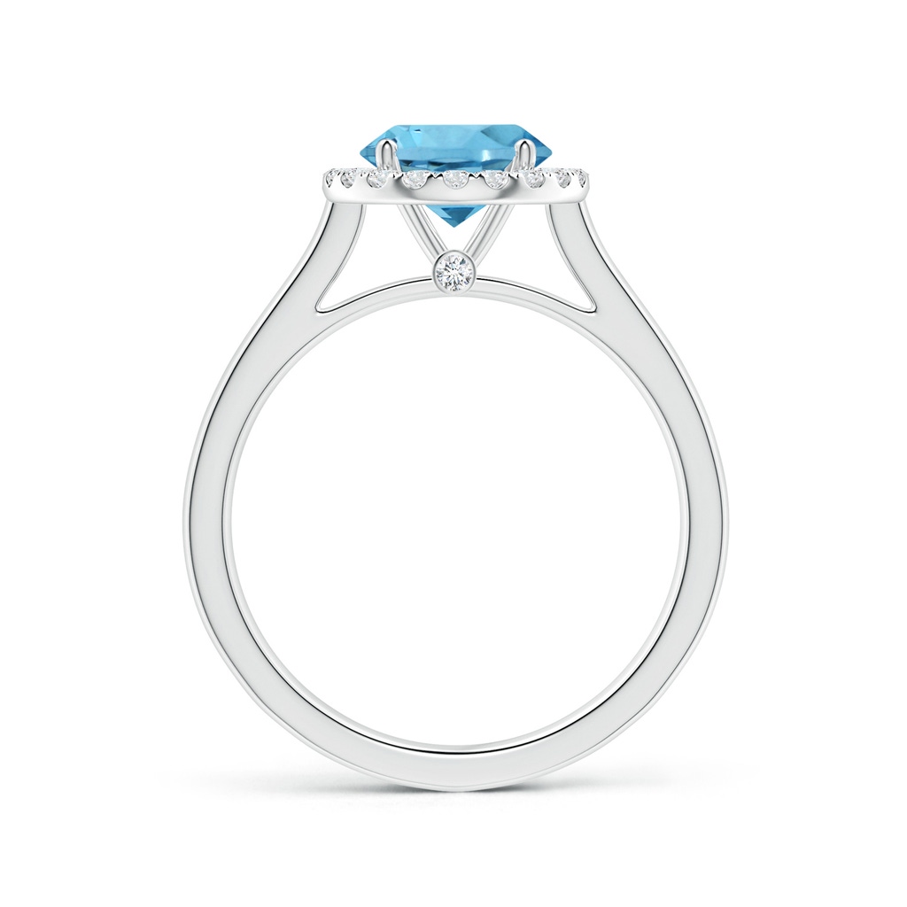 7.57x7.51x5.11mm AAAA GIA Certified Round Swiss Blue Topaz Ring with Diamond Halo in White Gold Side 199