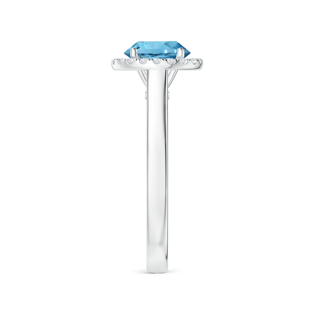 7.57x7.51x5.11mm AAAA GIA Certified Round Swiss Blue Topaz Ring with Diamond Halo in White Gold Side 399