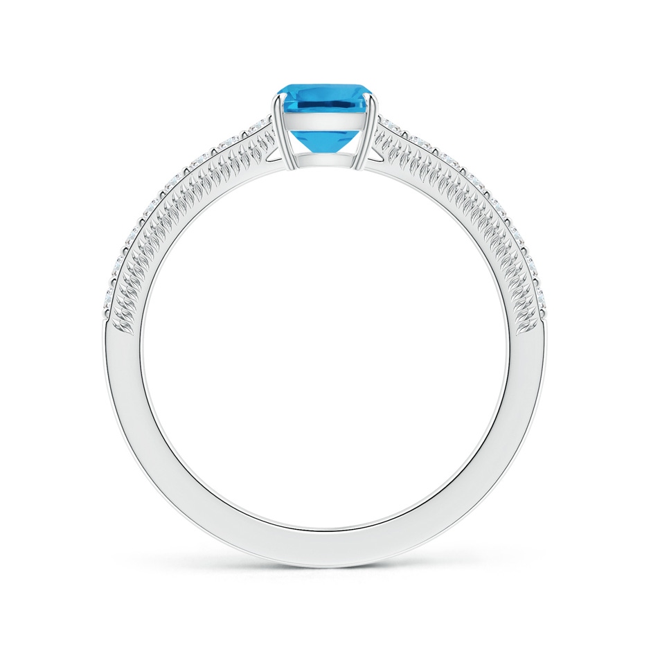8.01x6.08x4.12mm AAAA Claw-Set GIA Certified Cushion Rectangular Swiss Blue Topaz Leaf Ring with Diamonds in 18K White Gold side 199