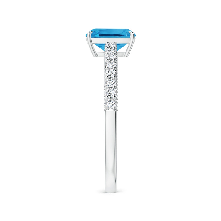 8.01x6.08x4.12mm AAAA Claw-Set GIA Certified Cushion Rectangular Swiss Blue Topaz Leaf Ring with Diamonds in 18K White Gold side 399