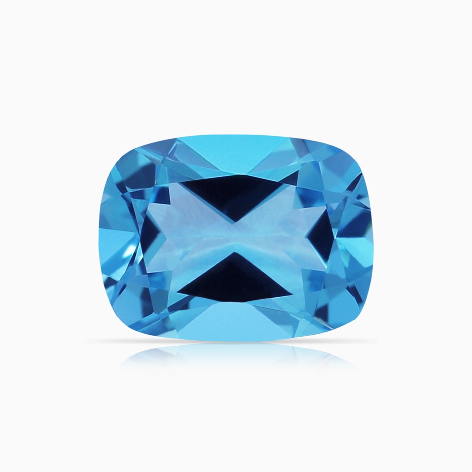 8.01x6.08x4.12mm AAAA Claw-Set GIA Certified Cushion Rectangular Swiss Blue Topaz Leaf Ring with Diamonds in 18K White Gold side 699