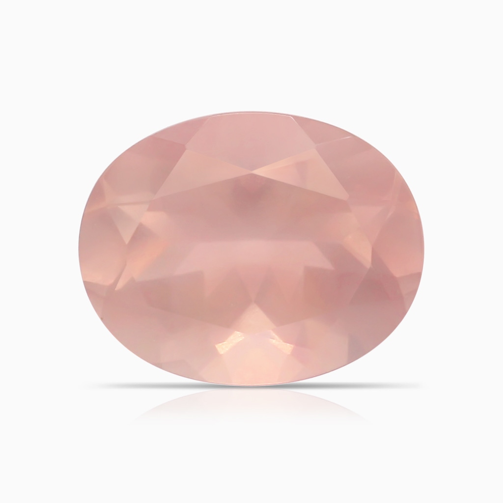 10.12x8.07x5.48mm AAAA GIA Certified Three Stone Oval Rose Quartz Reverse Tapered Shank Ring with Leaf Motifs in Rose Gold Side 699