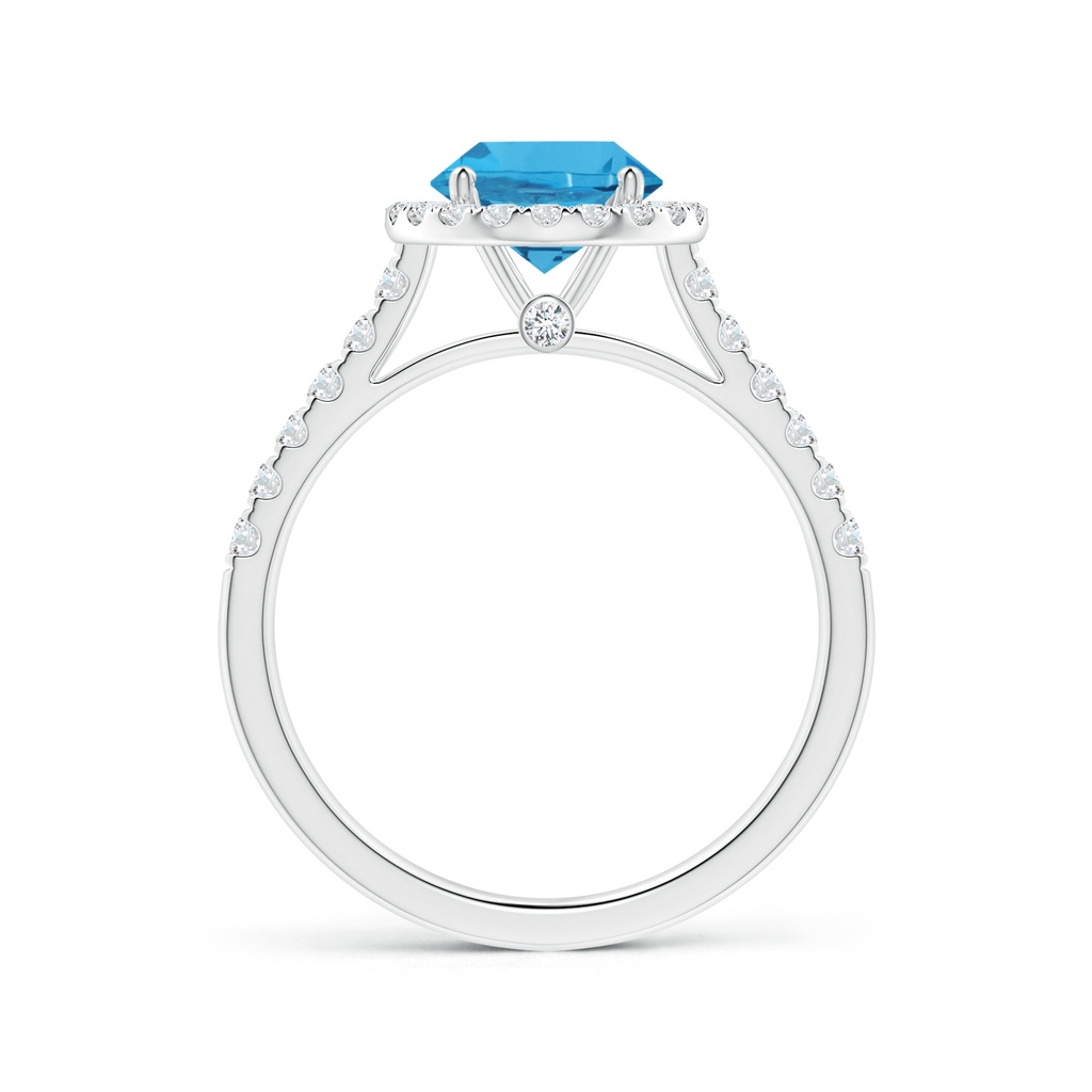 7.25x7.15x4.53mm AAAA GIA Certified Round Swiss Blue Topaz Halo Ring with Diamonds in White Gold - side 199