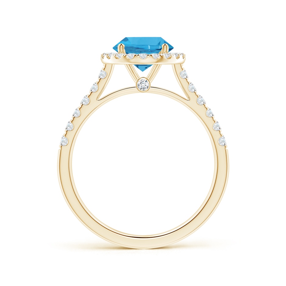 7.25x7.15x4.53mm AAAA GIA Certified Round Swiss Blue Topaz Halo Ring with Diamonds in Yellow Gold side 199