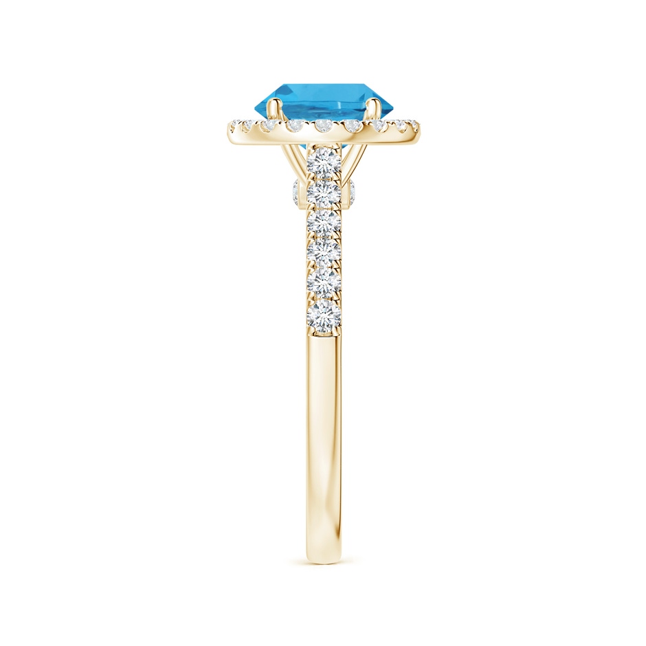7.25x7.15x4.53mm AAAA GIA Certified Round Swiss Blue Topaz Halo Ring with Diamonds in Yellow Gold side 399