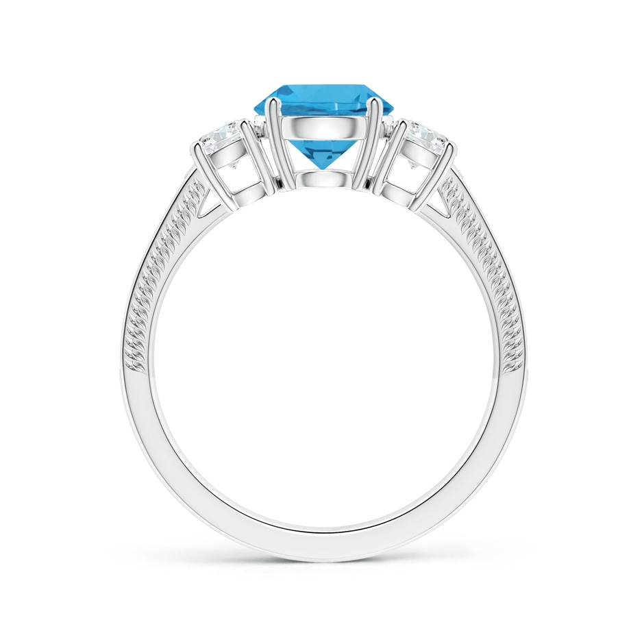 7.25x7.15x4.53mm AAAA GIA Certified Three Stone Swiss Blue Topaz Leaf Ring with Diamonds in White Gold side 199