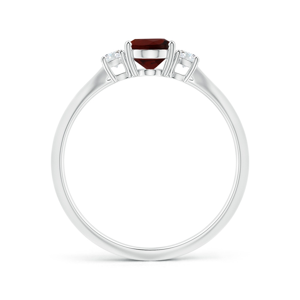8.16x6.07x3.91mm AAA GIA Certified Three Stone Oval Garnet Knife-Edged Shank Ring in P950 Platinum - side 199