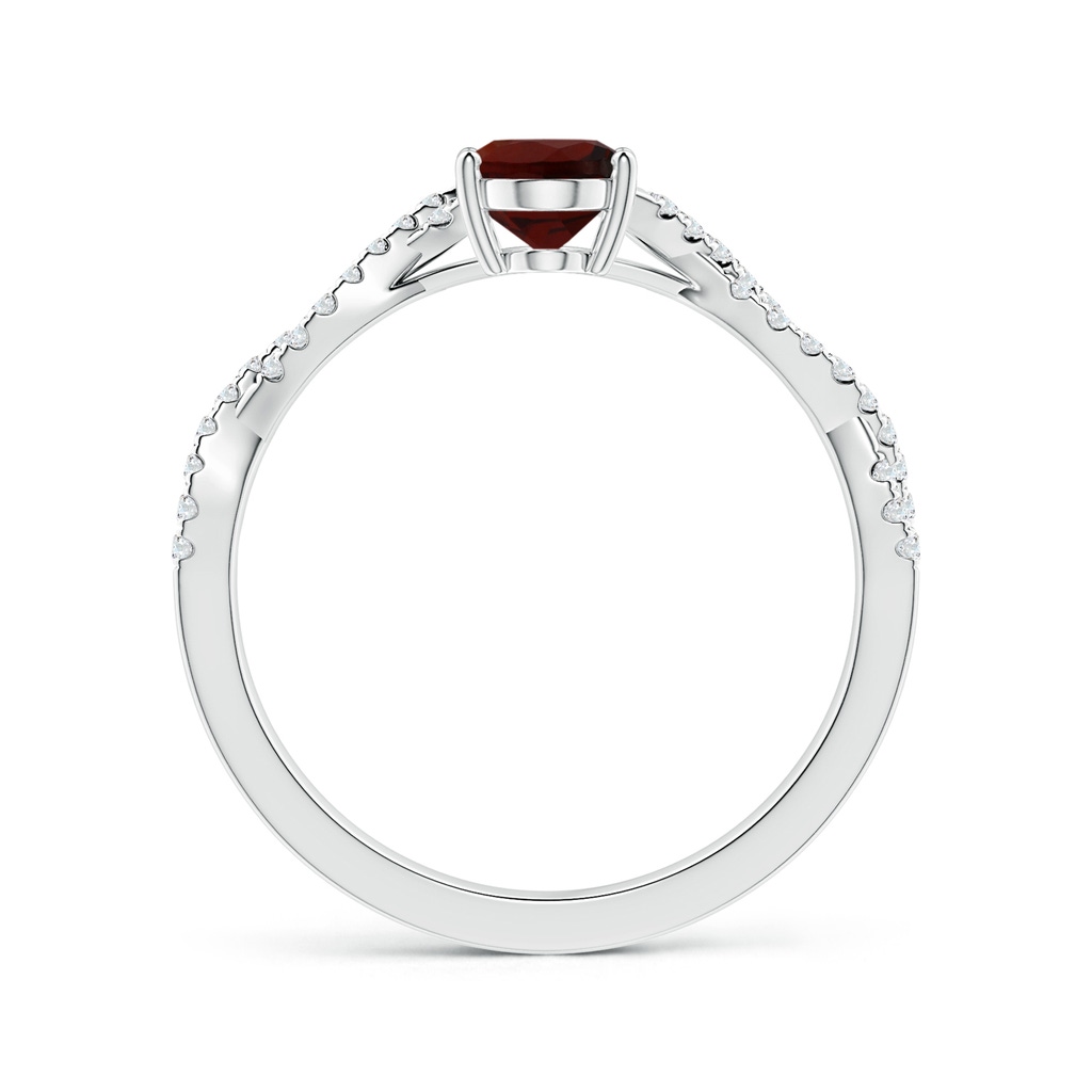 8.16x6.07x3.91mm AAA Prong-Set GIA Certified Oval Garnet Twisted Shank Ring with Diamonds in P950 Platinum Side 199
