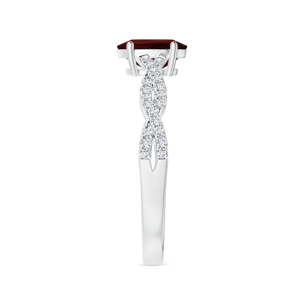 8.16x6.07x3.91mm AAA Prong-Set GIA Certified Oval Garnet Twisted Shank Ring with Diamonds in P950 Platinum Side 399