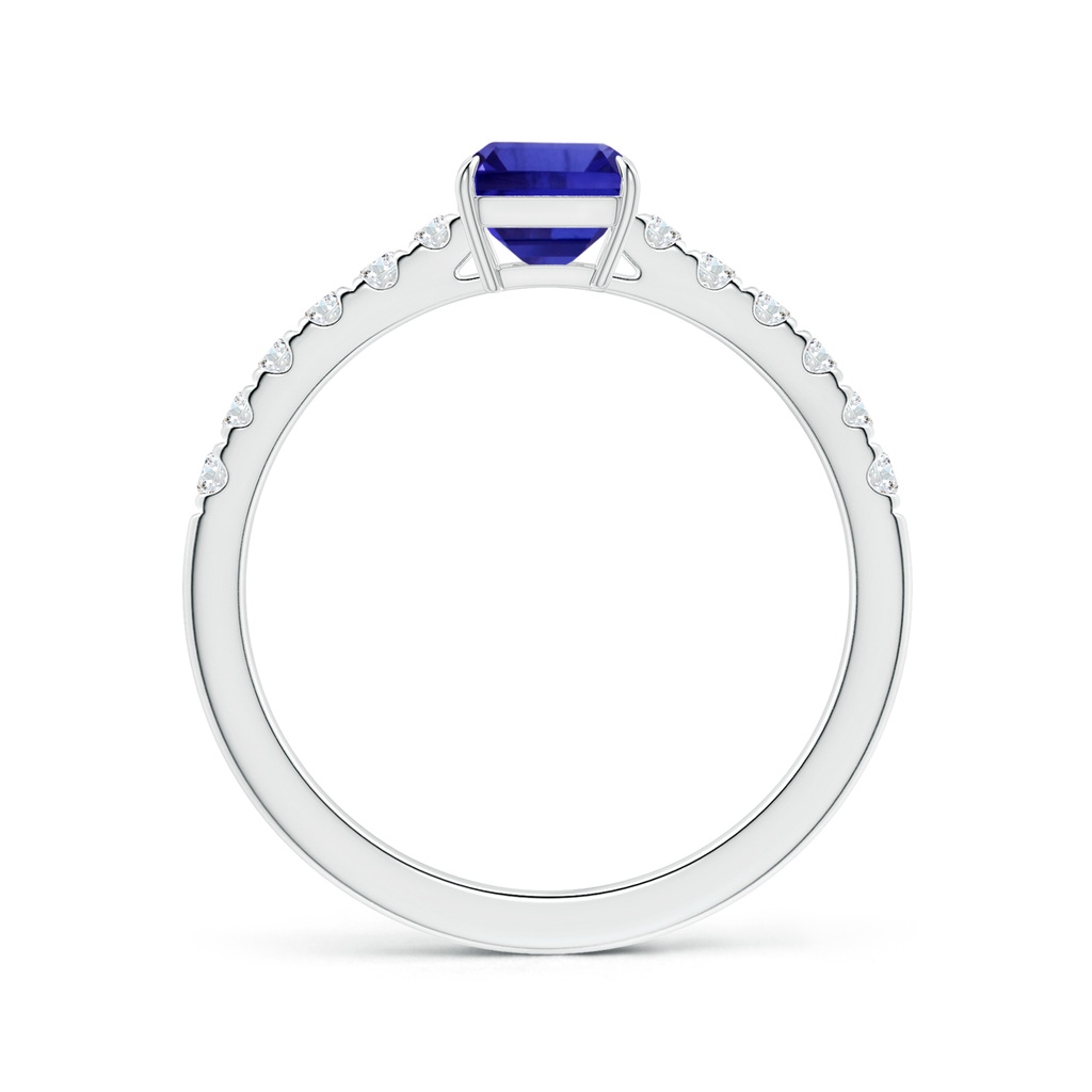 8.14x6.11x4.40mm AAAA GIA Certified Claw-Set Emerald-Cut Tanzanite Ring with Diamonds in White Gold Side 199