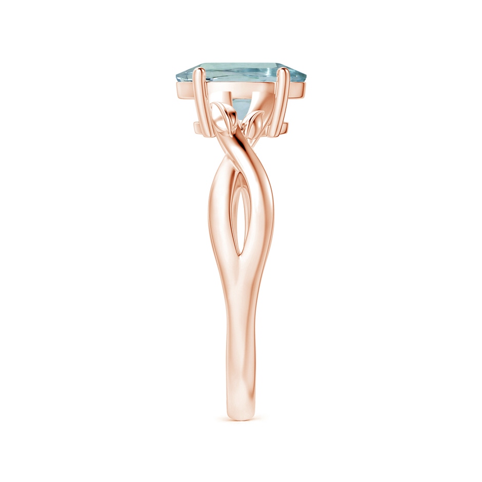9.91x7.81x5.24mm AA GIA Certified Prong-Set Solitaire Oval Aquamarine Nature Inspired Ring in 18K Rose Gold side 399