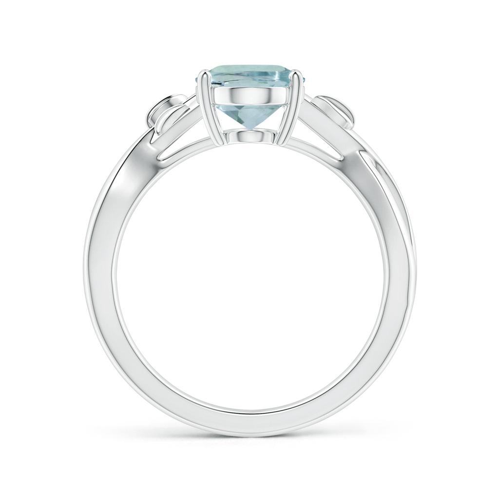 9.91x7.81x5.24mm AA GIA Certified Prong-Set Solitaire Oval Aquamarine Nature Inspired Ring in P950 Platinum Side 199