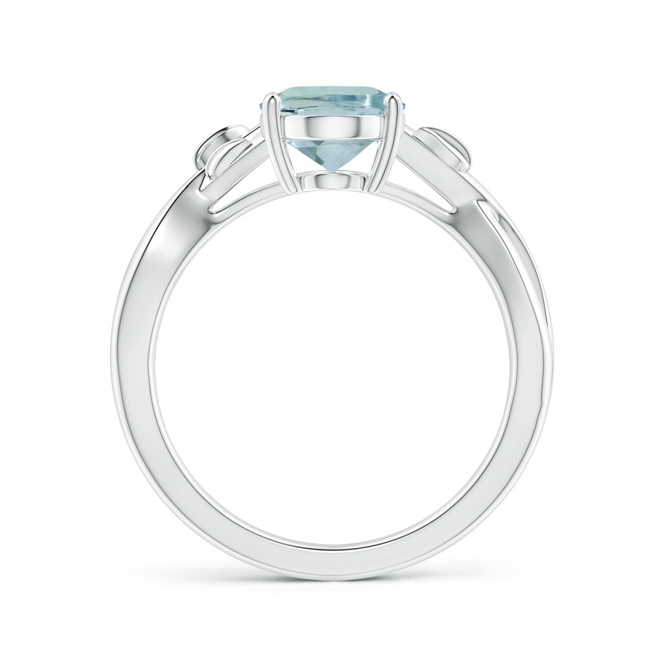 9.91x7.81x5.24mm AA GIA Certified Prong-Set Solitaire Oval Aquamarine Nature Inspired Ring in P950 Platinum side 199
