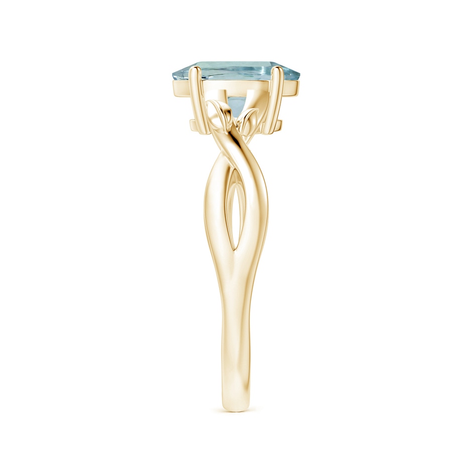 9.91x7.81x5.24mm AA GIA Certified Prong-Set Solitaire Oval Aquamarine Nature Inspired Ring in Yellow Gold side 399
