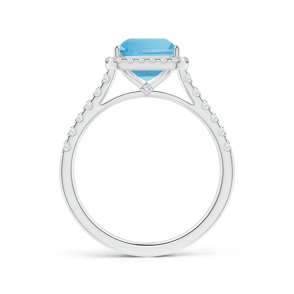 9.12x7.16x4.26mm AA Emerald-Cut Aquamarine Halo Ring with Diamonds in White Gold Side 199