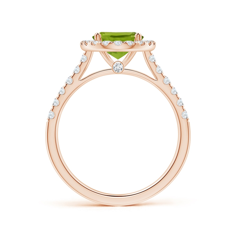 9.93x7.89x5.02mm AAA GIA Certified Oval Peridot Halo Ring with Diamonds in Rose Gold Side 199