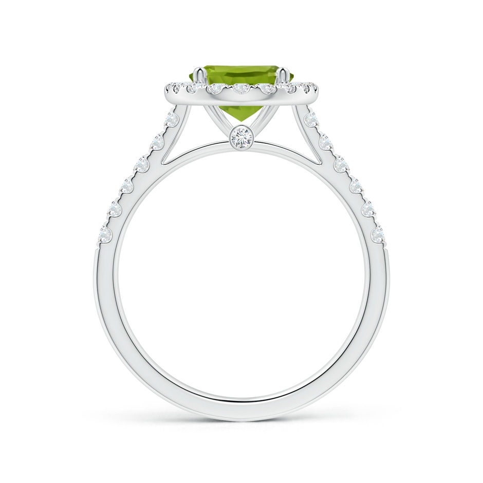 9.93x7.89x5.02mm AAA GIA Certified Oval Peridot Halo Ring with Diamonds in White Gold Side 199