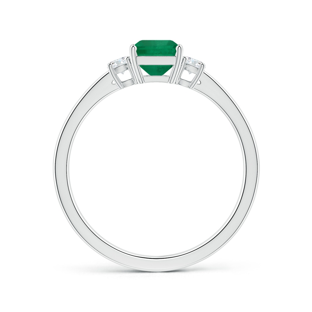 7.12x5.09x3.31mm AA GIA Certified Emerald-Cut Emerald Three Stone Ring with Reverse Tapered Shank in P950 Platinum Side 199