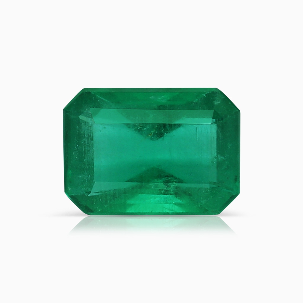 7.12x5.09x3.31mm AA Tapered Shank GIA Certified Emerald-Cut Emerald Halo Ring with Milgrain in P950 Platinum Side 699