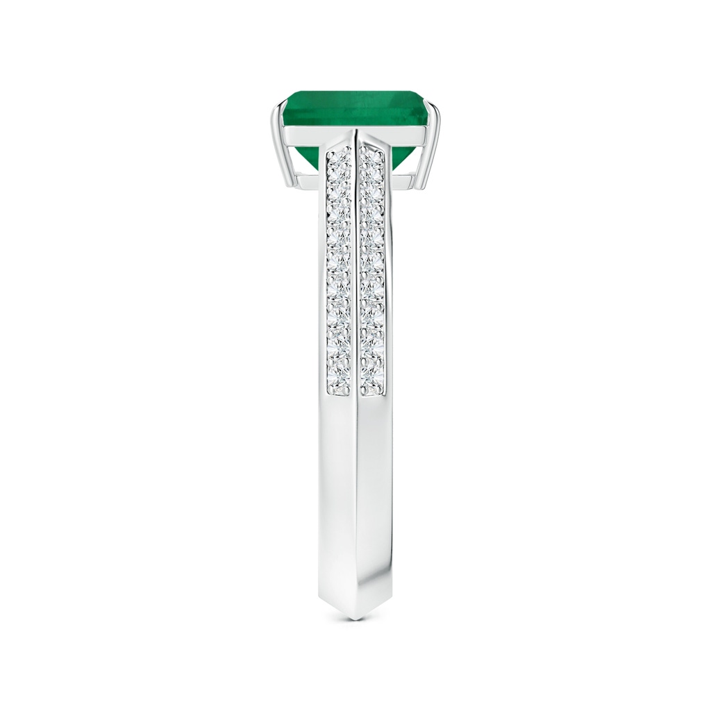 7.12x5.09x3.31mm AA Claw-Set GIA Certified Emerald-Cut Emerald Ring with Knife-Edged Diamond Shank in P950 Platinum Side 399